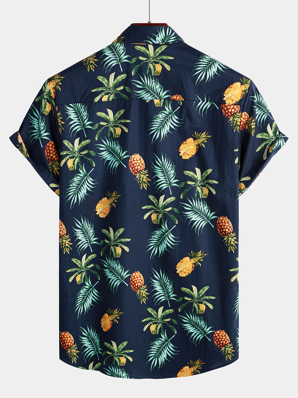 Mens Pineapple Print Short Sleeve Hawaiian Shirt