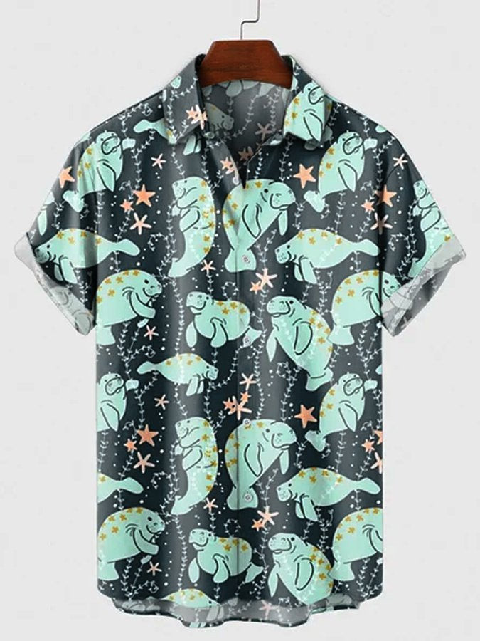 Shirt Collar Shirts  Tops Hawaiian Shirt for Men Women