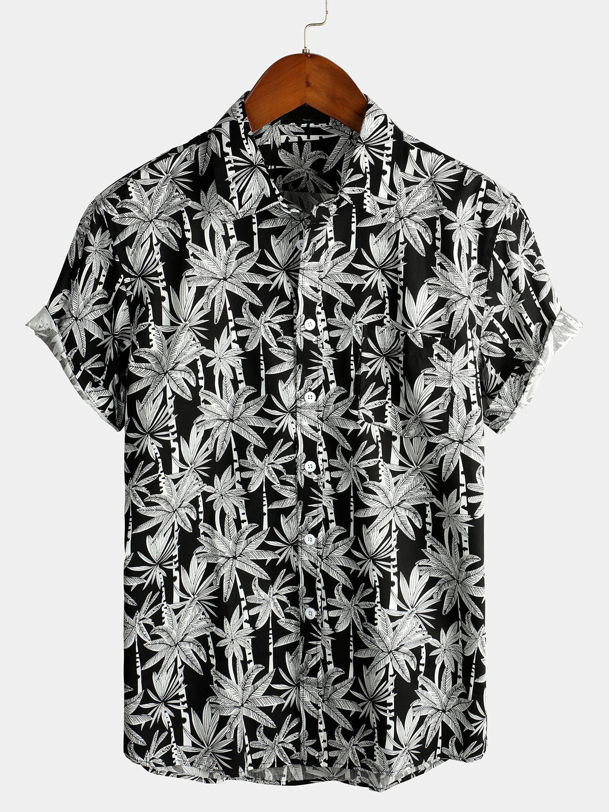 Mens Floral Holiday Cotton Shirt Hawaiian Shirt for Men Women