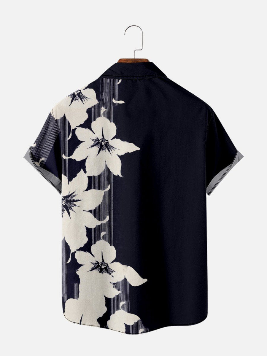 Leisure resort style floral print short-sleeved shirt Hawaiian Shirt for Men Women