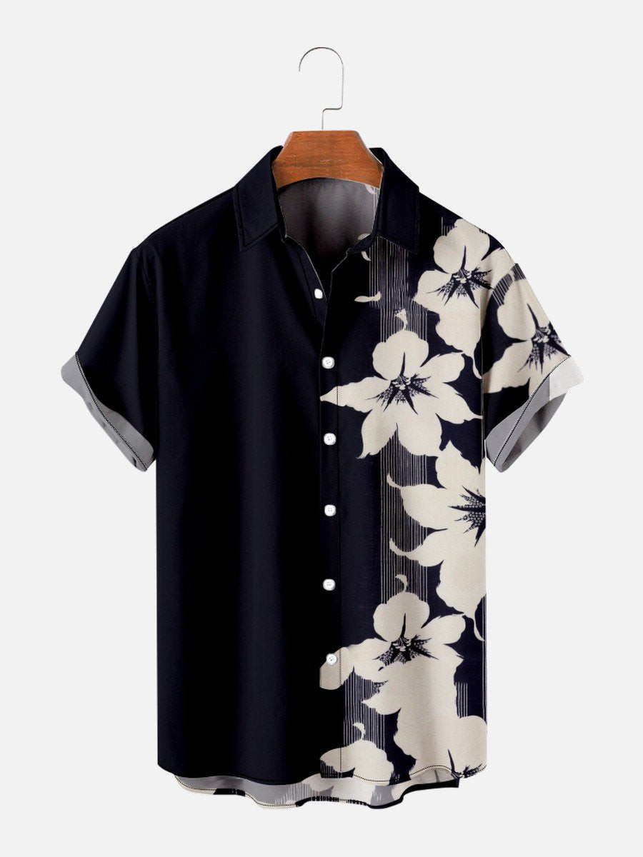 Leisure resort style floral print short-sleeved shirt Hawaiian Shirt for Men Women