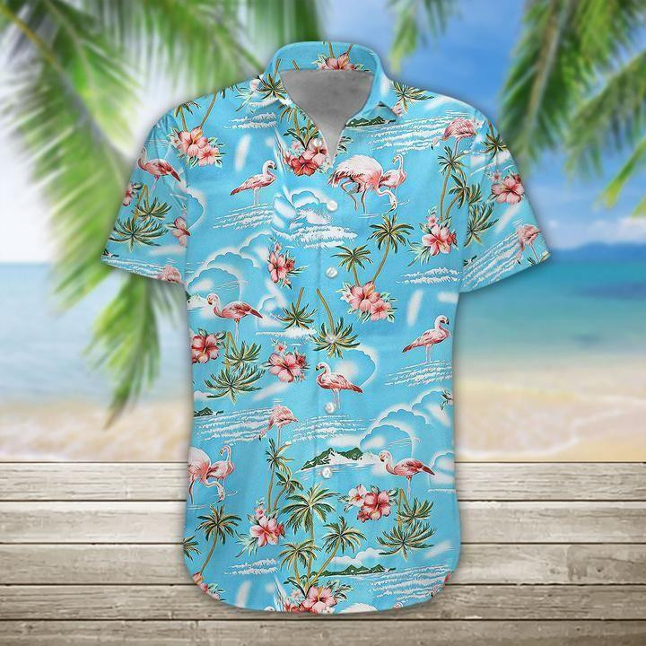 Get Here Flamingo Hawaiian Shirt Tropical Hawaiian Shirt For Men Women