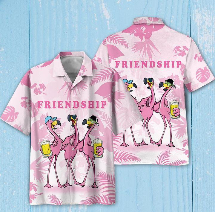 Friendship Flamingo Hawaiian Shirt Tropicals Hawaiian Shirt For Men Women