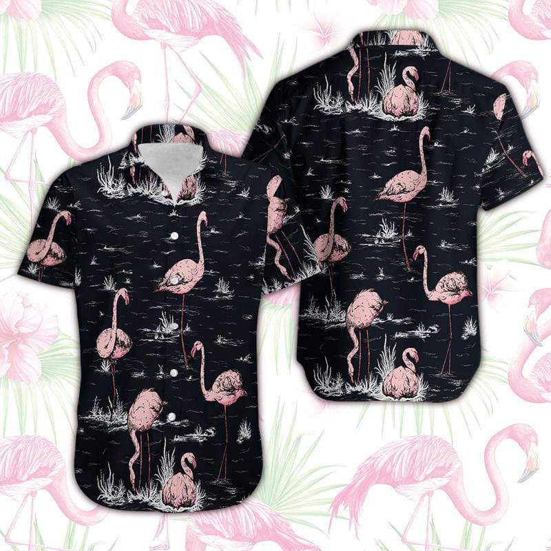 Flamingo Hawaiian Shirt Tropical In Dark Hawaiian Shirt For Men Women