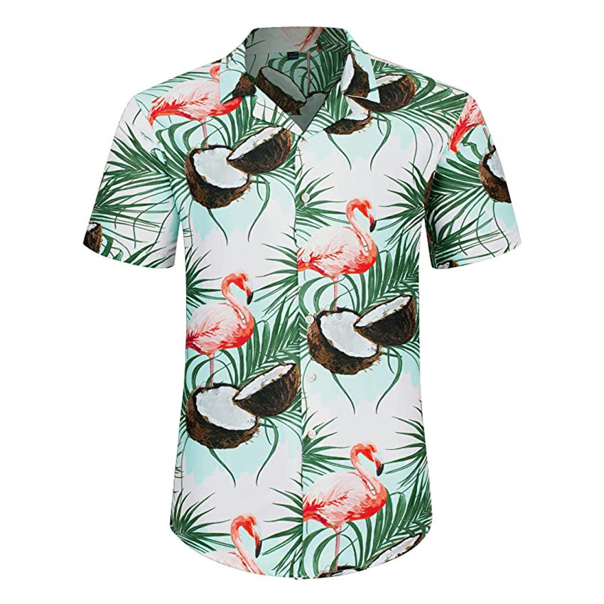 Flamingo Hawaiian Shirt Tropical Lovers Aloha Shirt Beach Shirt