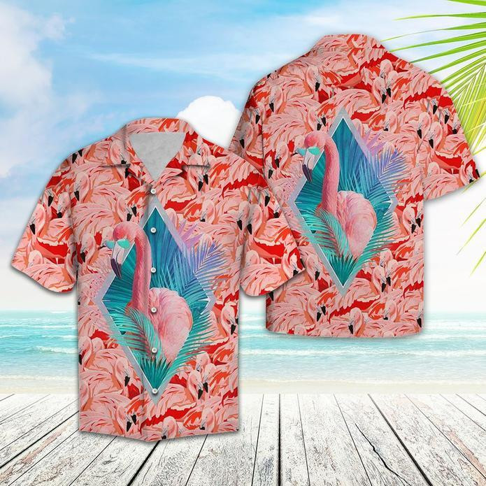 Cute Flamingo Hawaiian Shirt Tropical Hawaiian Shirt For Men Women