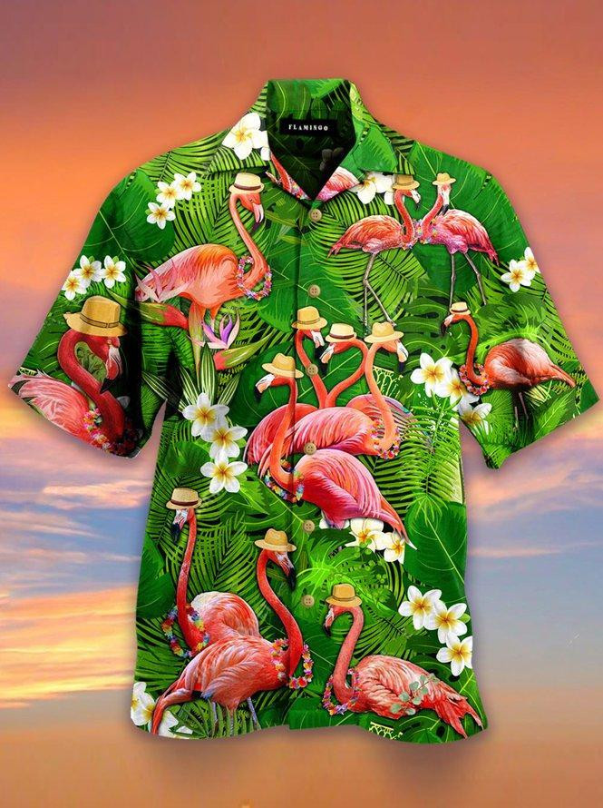 Flamingo Hawaiian Shirt Tropical Hawaiian Shirt For Men Hawaiian Shirt For Men Women