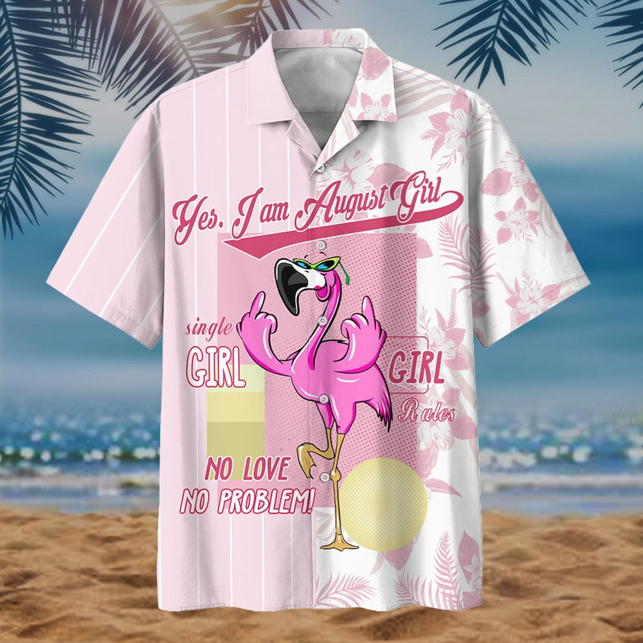 Flamingo Hawaiian Shirt Tropical - August Girl Hawaiian Shirt For Men Women