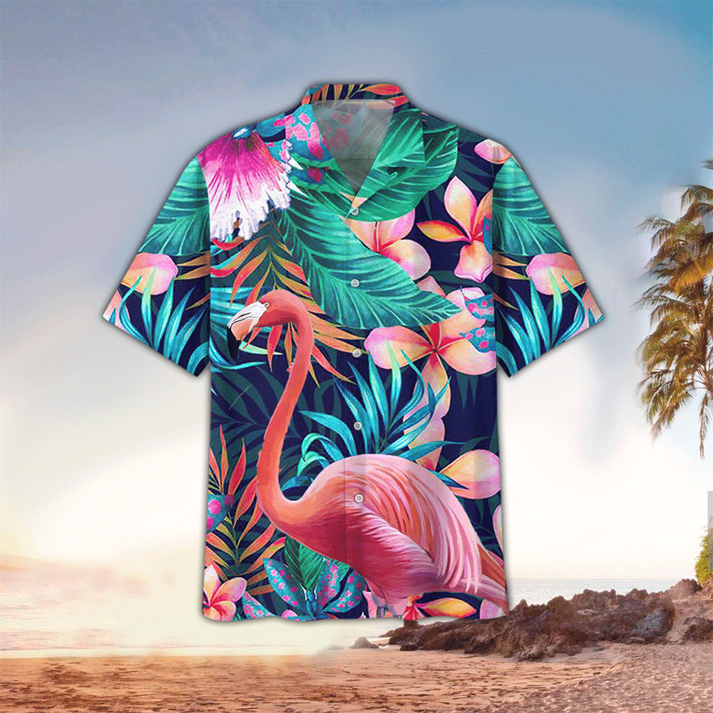 Flamingo Hawaiian Shirt Tropical Lovers Aloha Shirt Hawaiian Shirt For Men Women