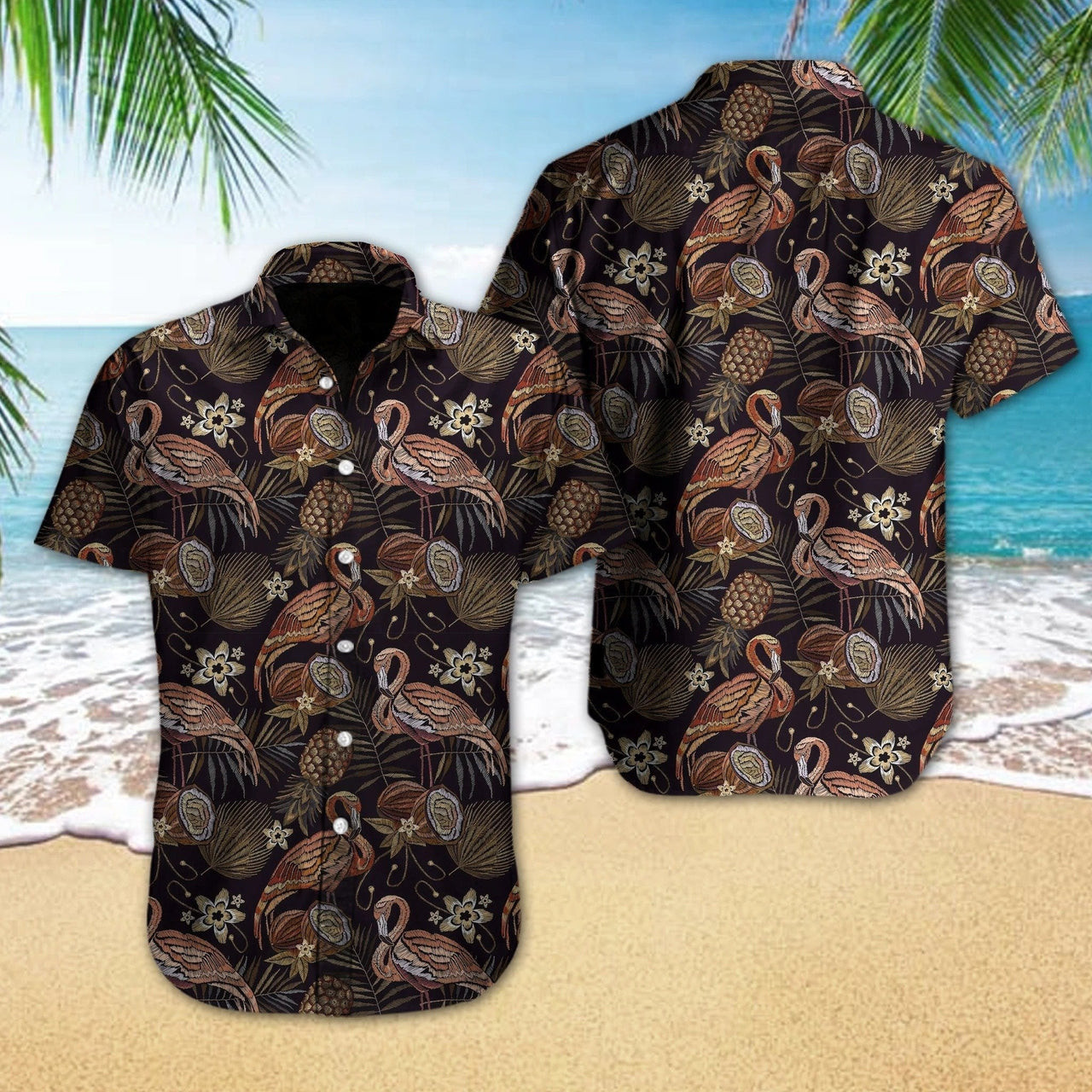 Flamingo Hawaiian Shirt Tropical Pineapple Vintage Hawaiian Shirt For Men Hawaiian Shirt For Men Women