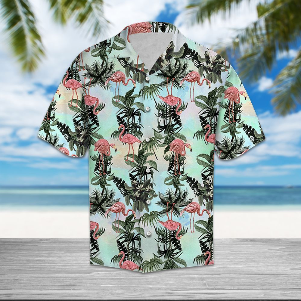 Flamingo Hawaiian Shirt Tropical Summer Hawaiian Shirt For Men Women