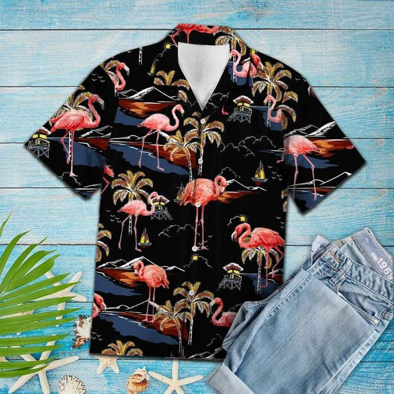 Flamingo Hawaiian Shirt Tropical PalmHawaiian Shirt Hawaiian Shirt For Men Hawaiian Shirt For Men Women