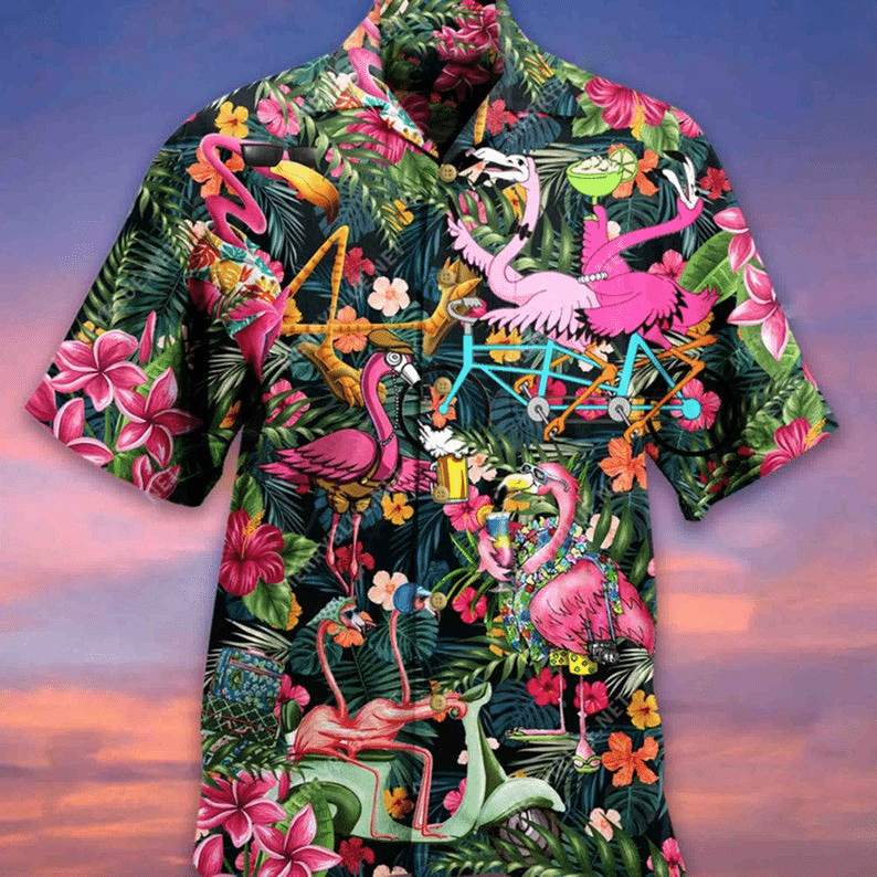 Flamingo Hawaiian Shirt Tropical Summer Tropical Hawaiian Shirt For Men Women