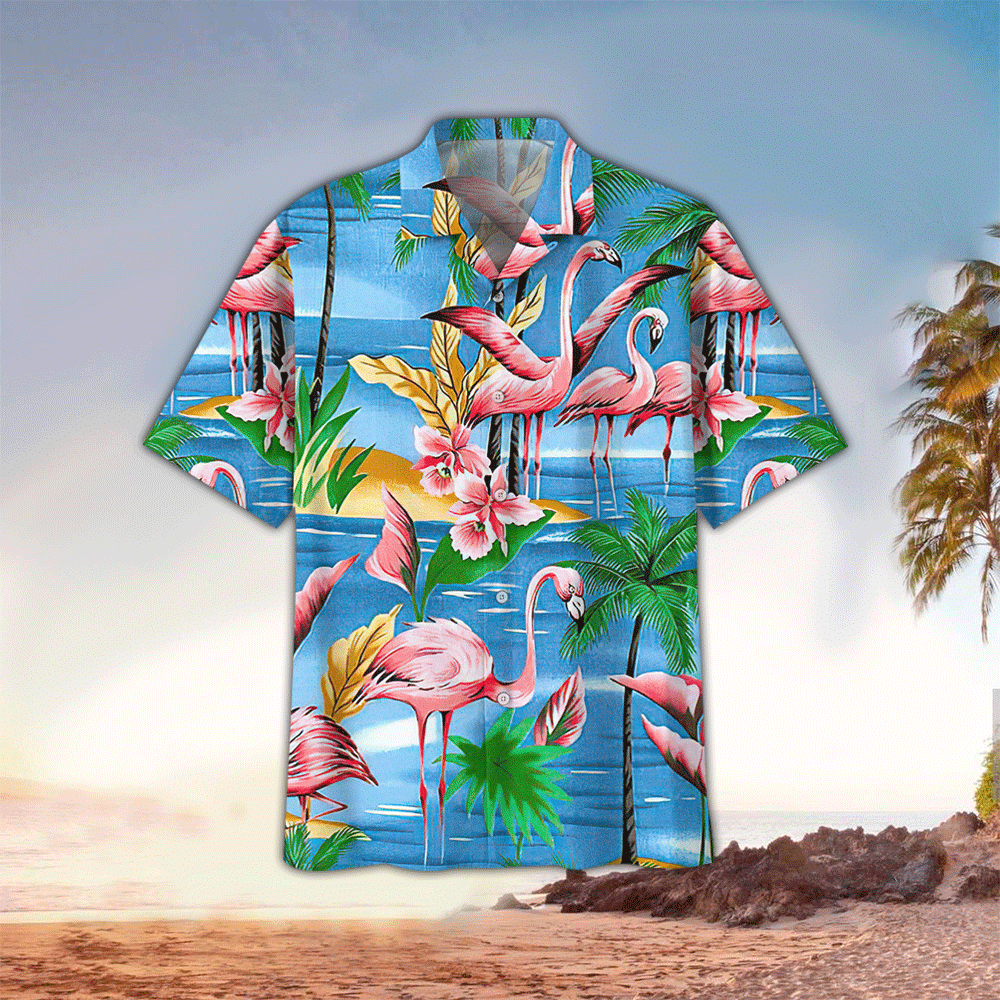 Flamingo Hawaiian Shirt Tropical Lovers Hawaiian Shirt Flamingo Hawaiian Shirt Tropical Lovers Button Up Shirt