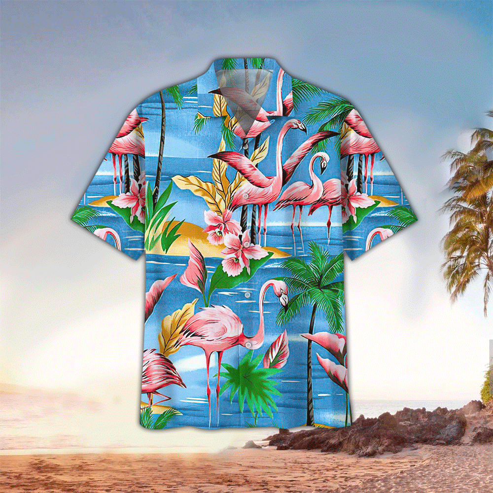 Flamingo Hawaiian Shirt Tropical Lovers Aloha Shirt Hawaiian Shirt For Men Women