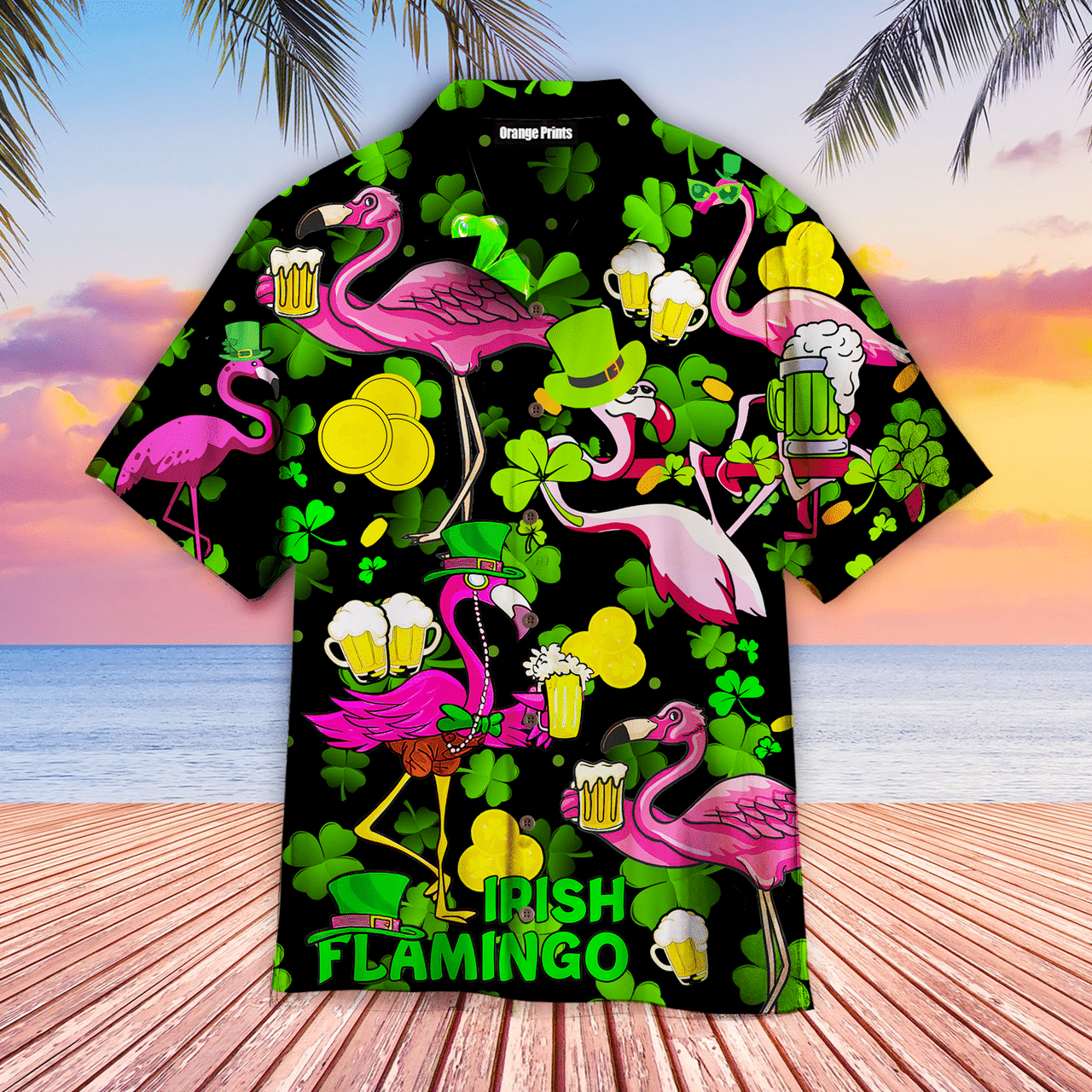 Pink Flamingo Hawaiian Shirt Tropical And Beer  Hawaiian Shirt For Men Women