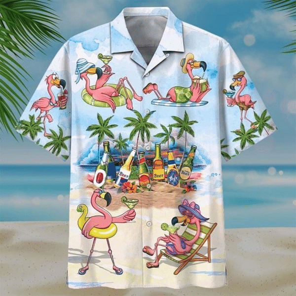 Tropical Flamingo Hawaiian Shirt Tropical Beach Hawaiian Shirt For Men Women