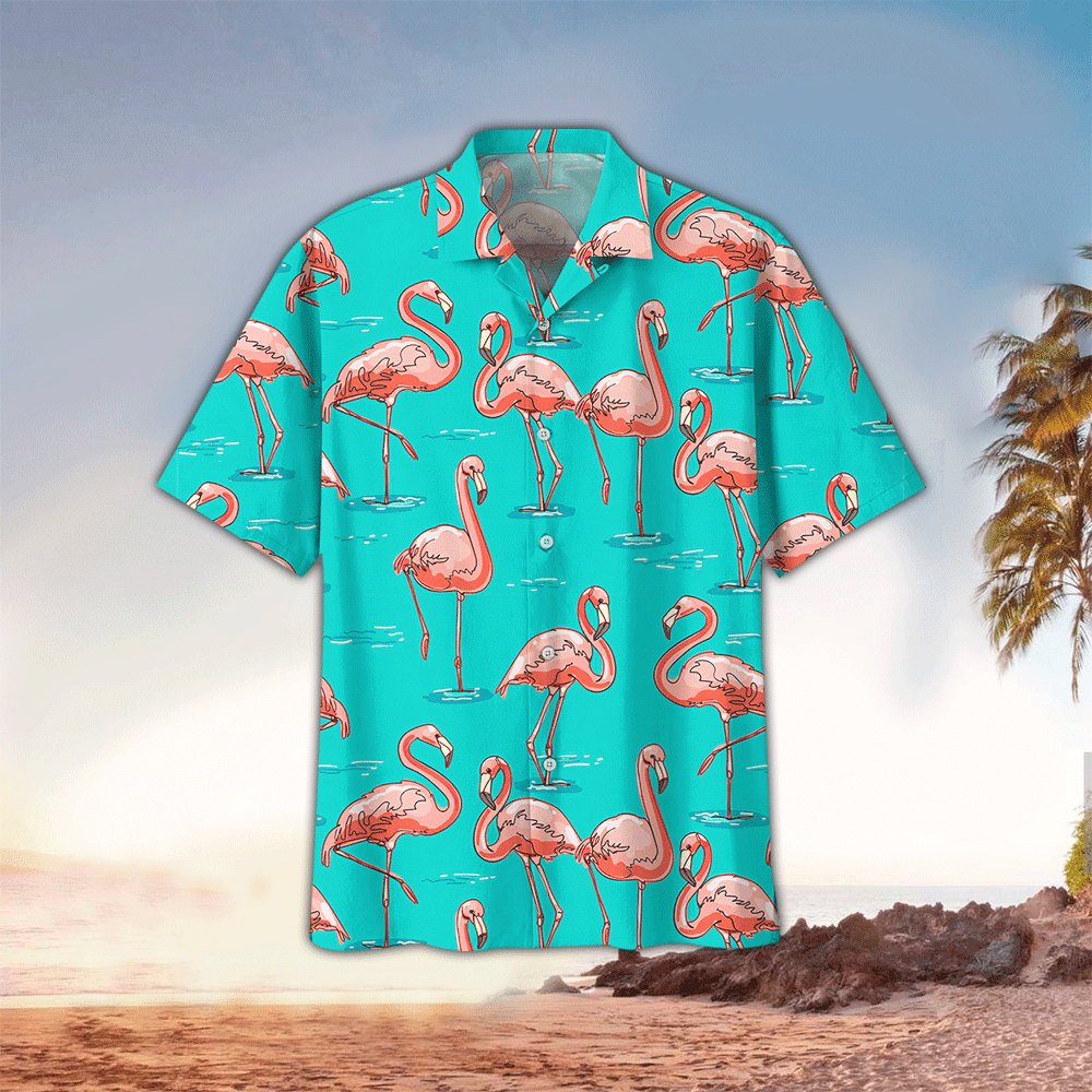 Flamingo Hawaiian Shirt Tropical Lovers Hawaiian Shirt Flamingo Hawaiian Shirt Tropical Lovers Button Up Shirt