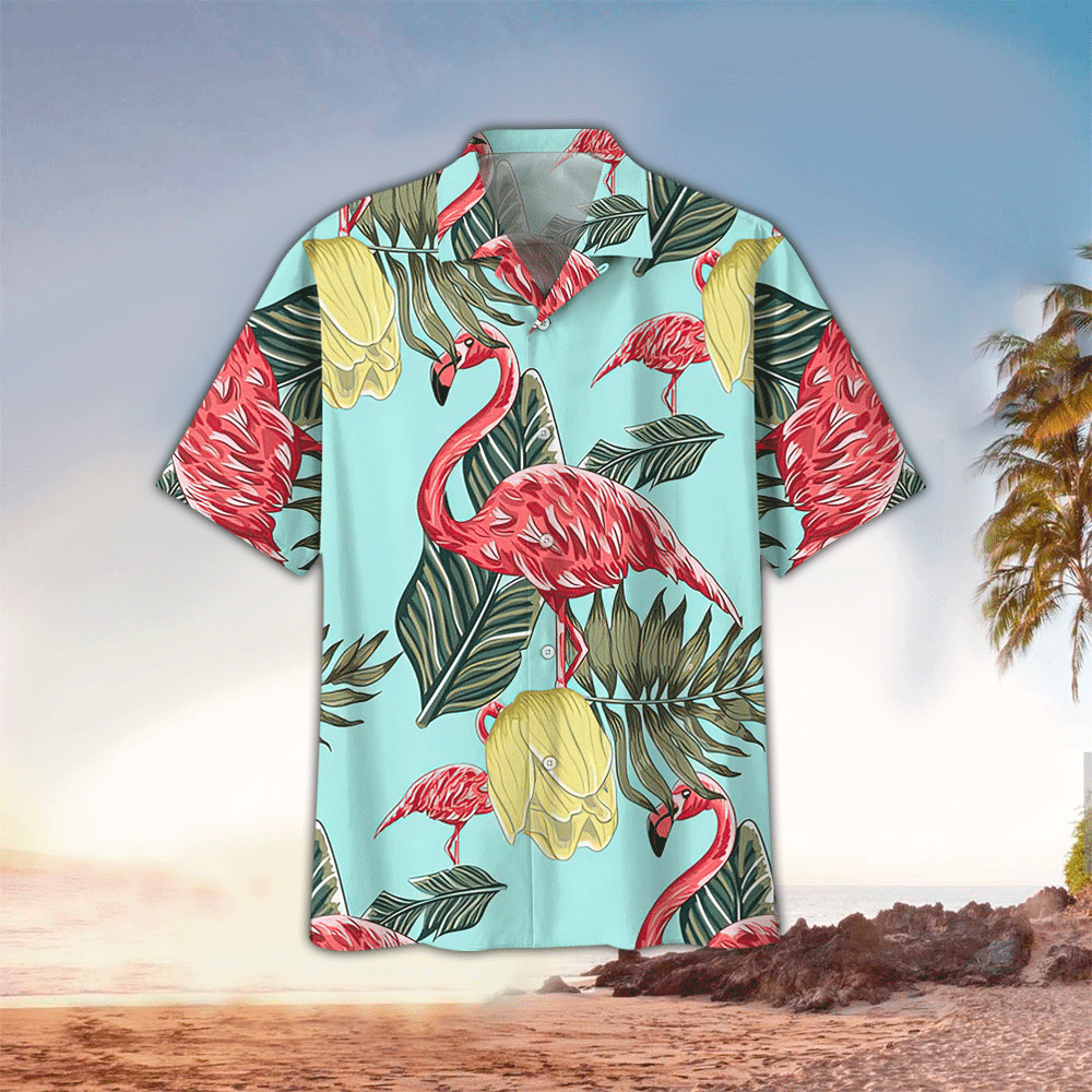 Flamingo Hawaiian Shirt Tropical Lovers Hawaiian Shirt Flamingo Hawaiian Shirt Tropical Lovers Button Up Shirt