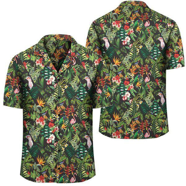 Tropical Flamingo Hawaiian Shirt Tropical Hibiscus Hawaiian Shirt For Men Women