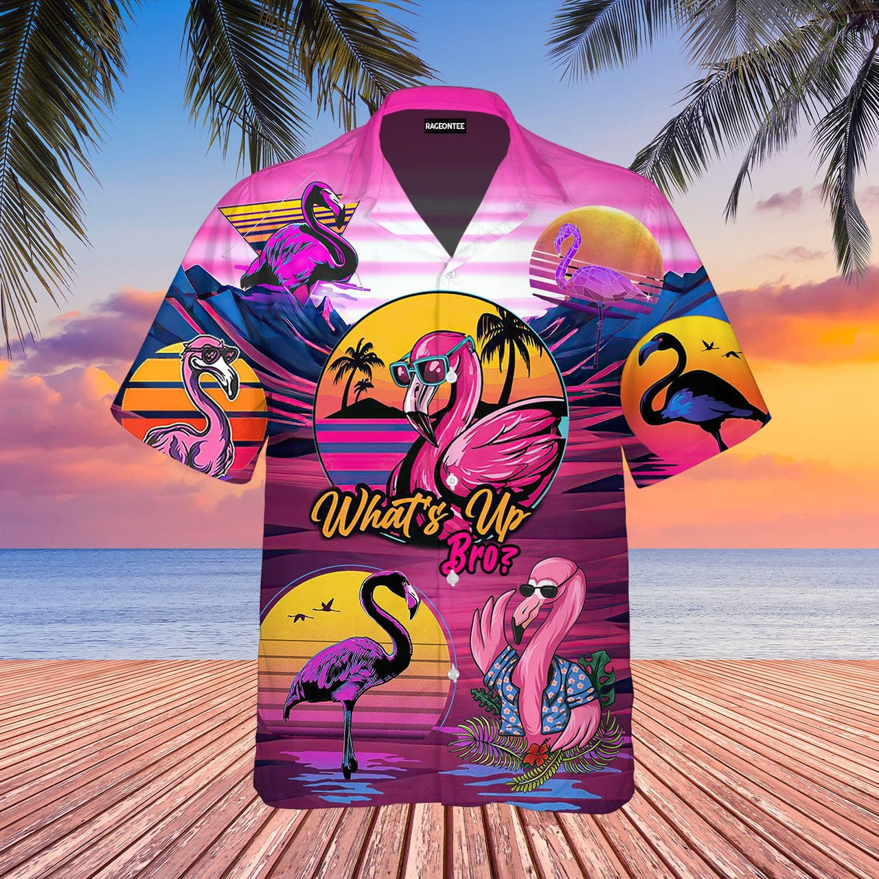 Retro Tropical Flamingo Hawaiian Shirt Tropical Hawaiian Shirt For Men Women