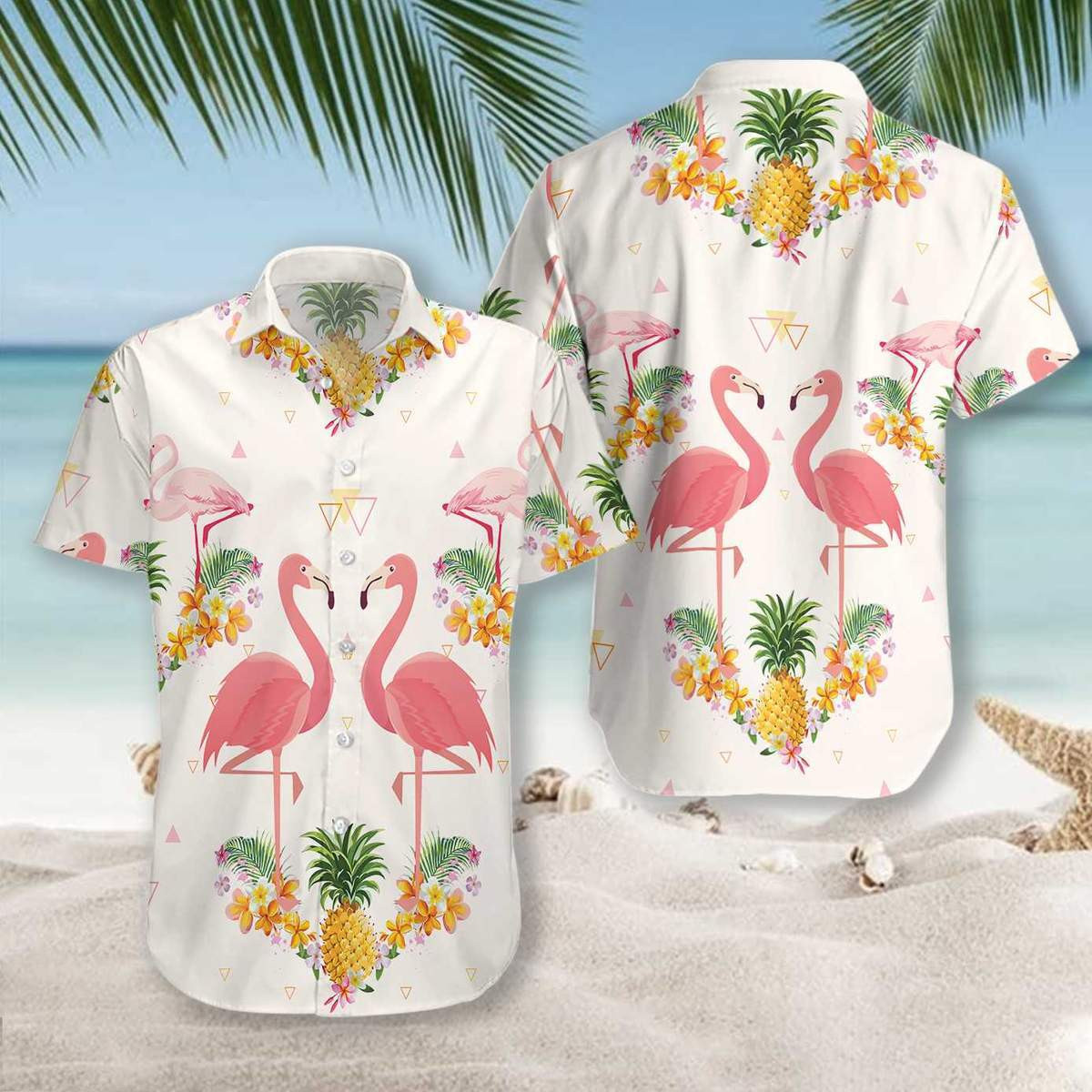 Pineapple And Flamingo Hawaiian Shirt Tropical Hawaiian Shirt For Men Women