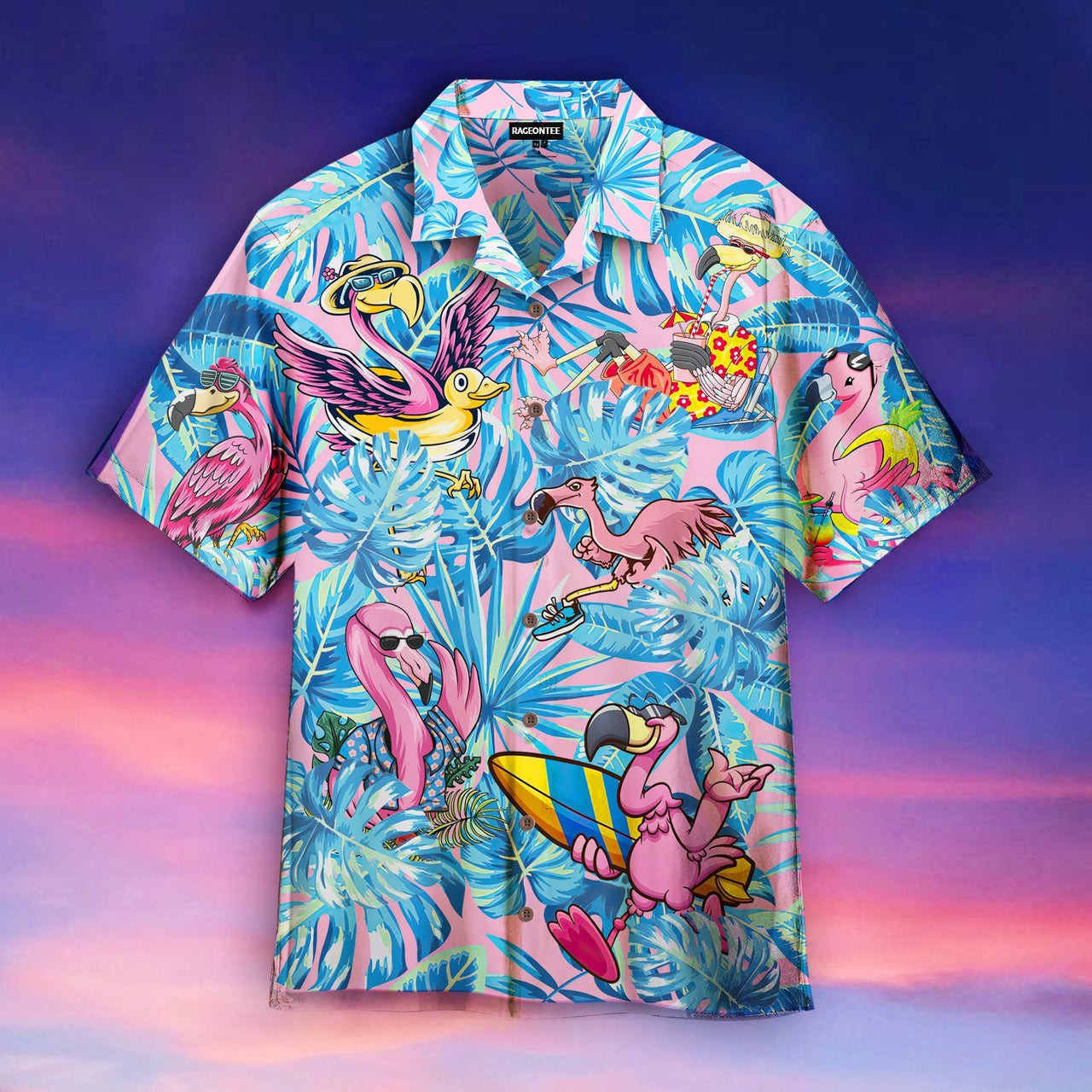 Flamingo Hawaiian Shirt Tropical Tropical Funny Hawaiian Shirt For Men Women