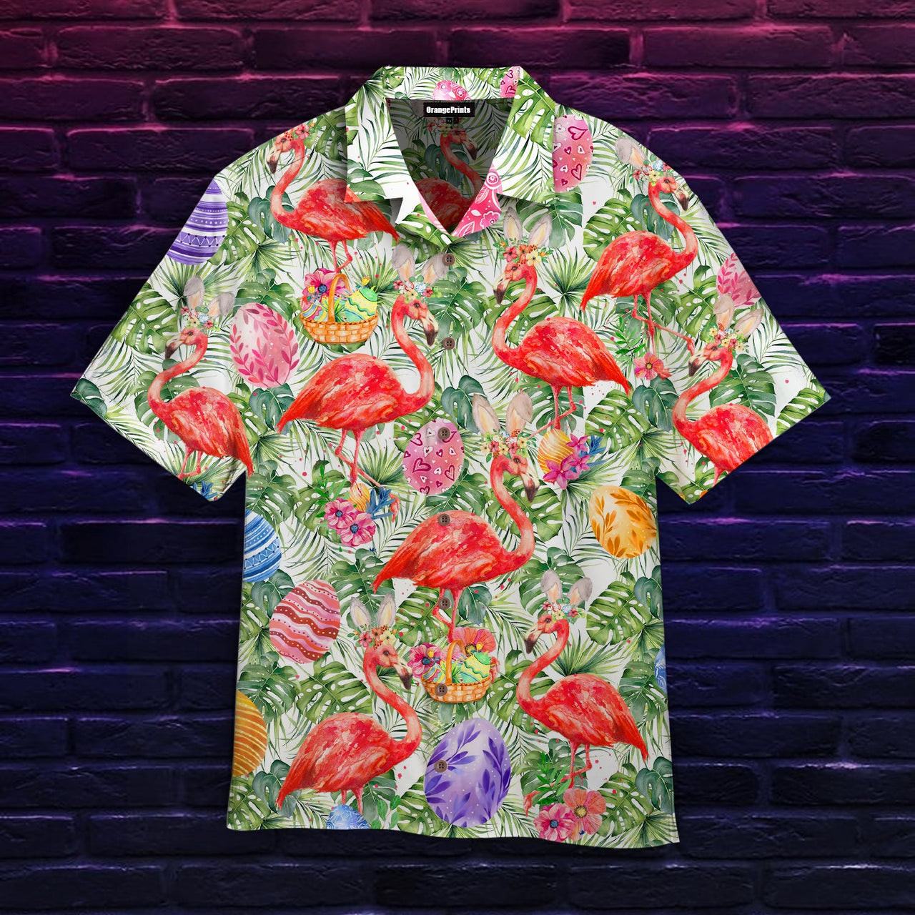 Tropical Flamingo Hawaiian Shirt Tropical Easter Eggs Hawaiian Shirt For Men Women