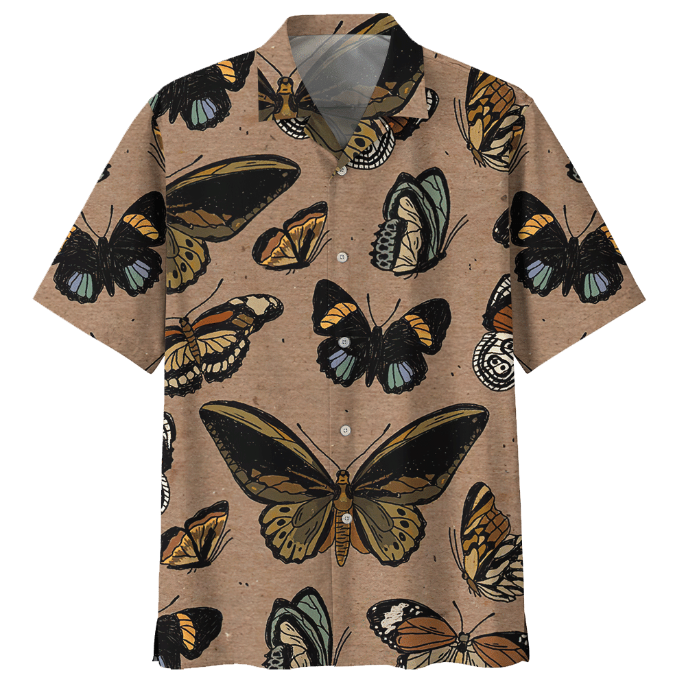 Butterfly Aloha Hawaiian Shirt Colorful Short Sleeve Summer Beach Casual Shirt For Men And Women