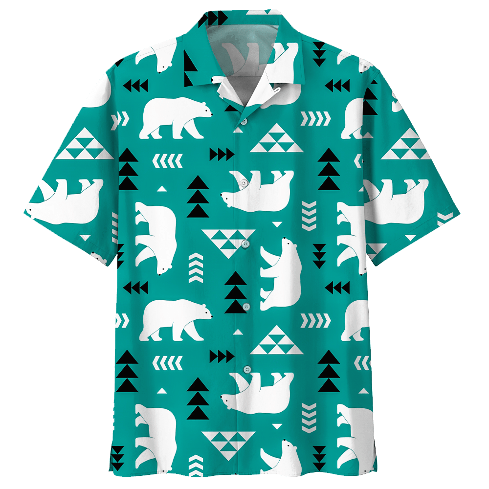 Bear Hawaiian Shirt Colorful Short Sleeve Summer Beach Casual Shirt For Men And Women