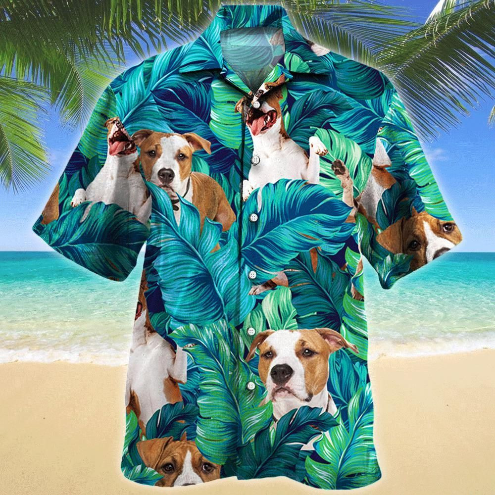 American Staffordshire Terrier Dog Lovers Aloha Hawaiian Shirt Colorful Short Sleeve Summer Beach Casual Shirt For Men And Women