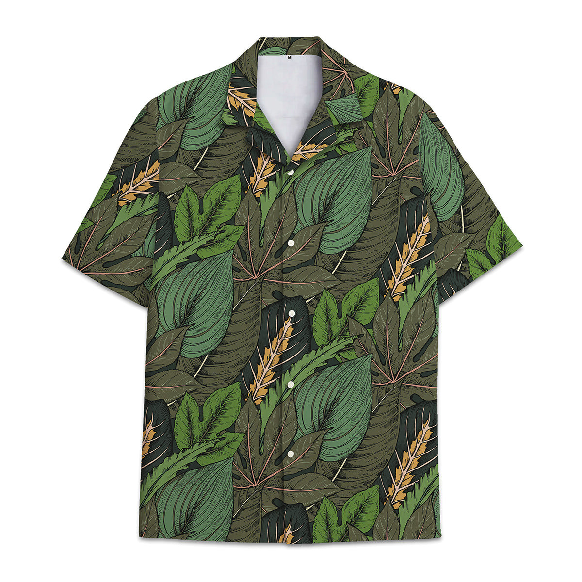 Hawaiian Shirt Tropical Plant Print Pattern Coconut Leaves Coconut Tree Monstera Leaves