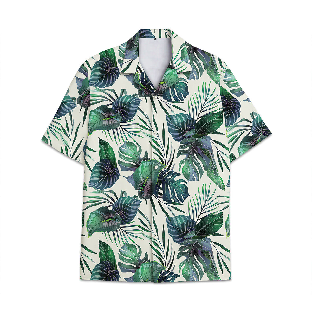 Hawaiian Shirt Tropical Plant Print Pattern Coconut Leaves Coconut Tree Monstera Leaves