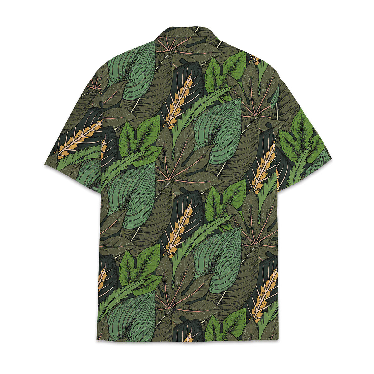 Hawaiian Shirt Tropical Plant Print Pattern Coconut Leaves Coconut Tree Monstera Leaves