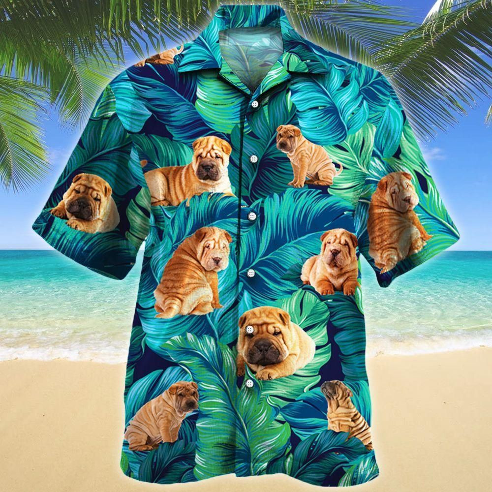 Shar Pei Dog Lovers Aloha Hawaiian Shirt Colorful Short Sleeve Summer Beach Casual Shirt For Men And Women