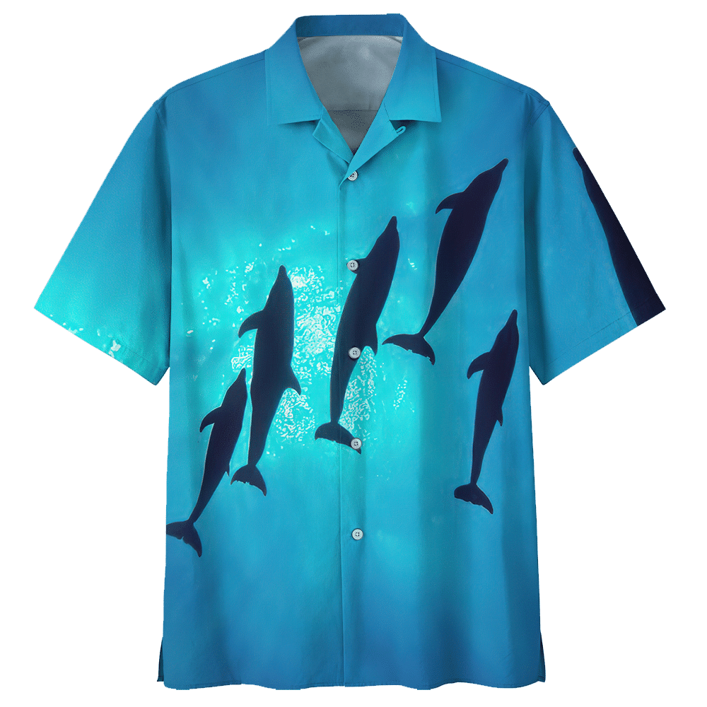 Dolphin Aloha Hawaiian Shirt Colorful Short Sleeve Summer Beach Casual Shirt For Men And Women