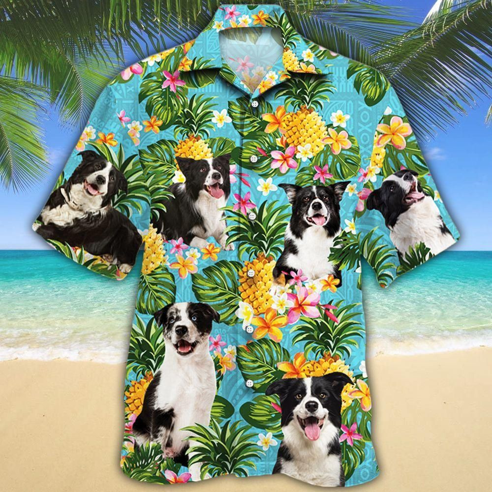 Border Collie Dog Lovers Pineapple Aloha Hawaiian Shirt Colorful Short Sleeve Summer Beach Casual Shirt For Men And Women