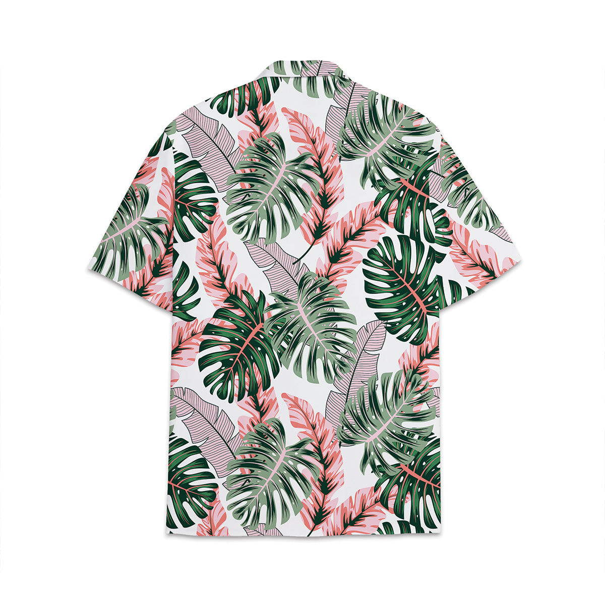 Hawaiian Shirt Tropical Plant Print Pattern Coconut Leaves Coconut Tree Monstera Leaves Colorful Short Sleeve Summer Beach Casual Shirt For Men And Women