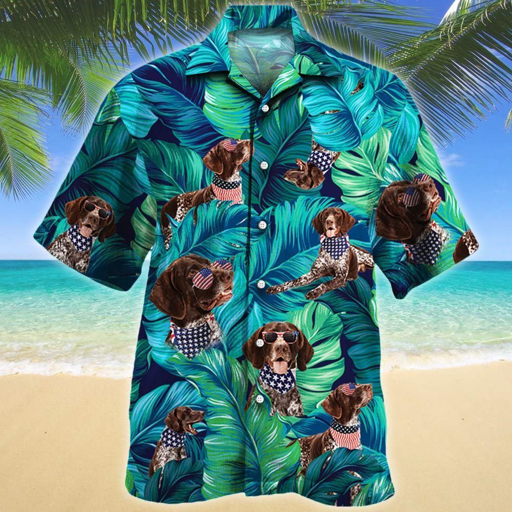 American Style German Shorthaired Pointer Dog Lovers Aloha Hawaiian Shirt Colorful Short Sleeve Summer Beach Casual Shirt For Men And Women