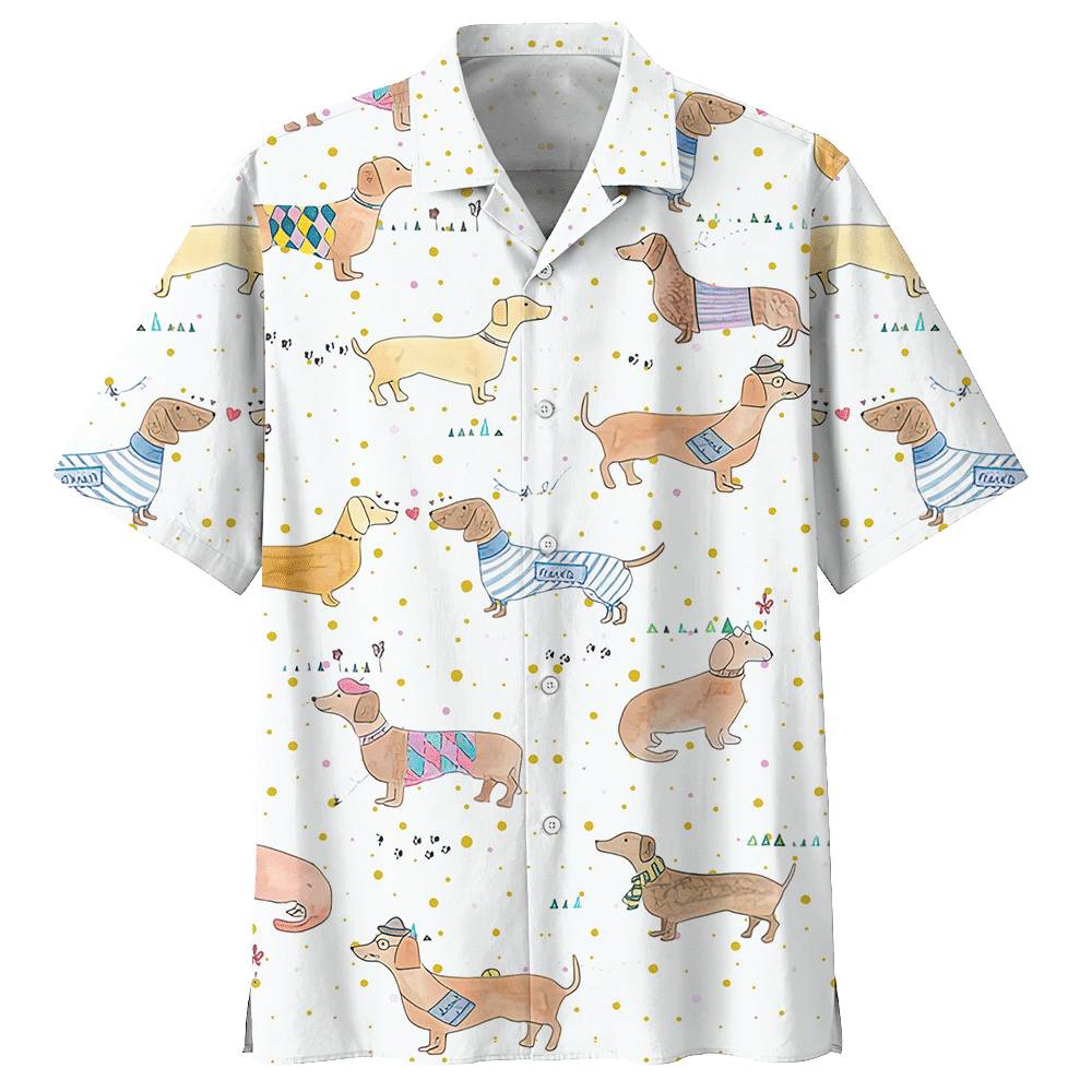 Dachshund Aloha Hawaiian Shirt Colorful Short Sleeve Summer Beach Casual Shirt For Men And Women