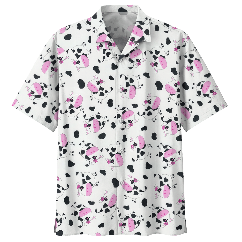 Cow Hawaiian Shirt Colorful Short Sleeve Summer Beach Casual Shirt For Men And Women