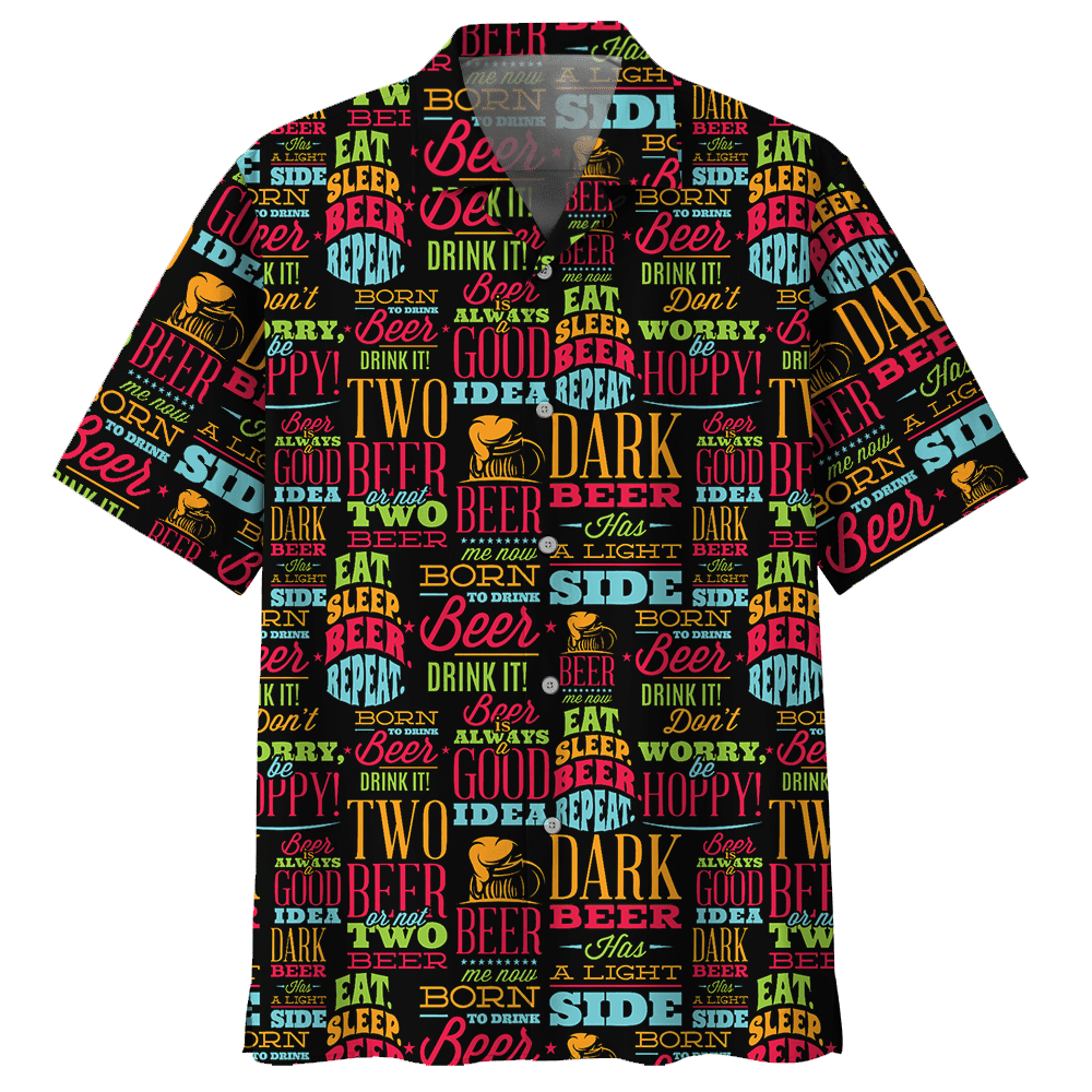 Drink Beer Has A Light Side Aloha Hawaiian Shirt Colorful Short Sleeve Summer Beach Casual Shirt For Men And Women