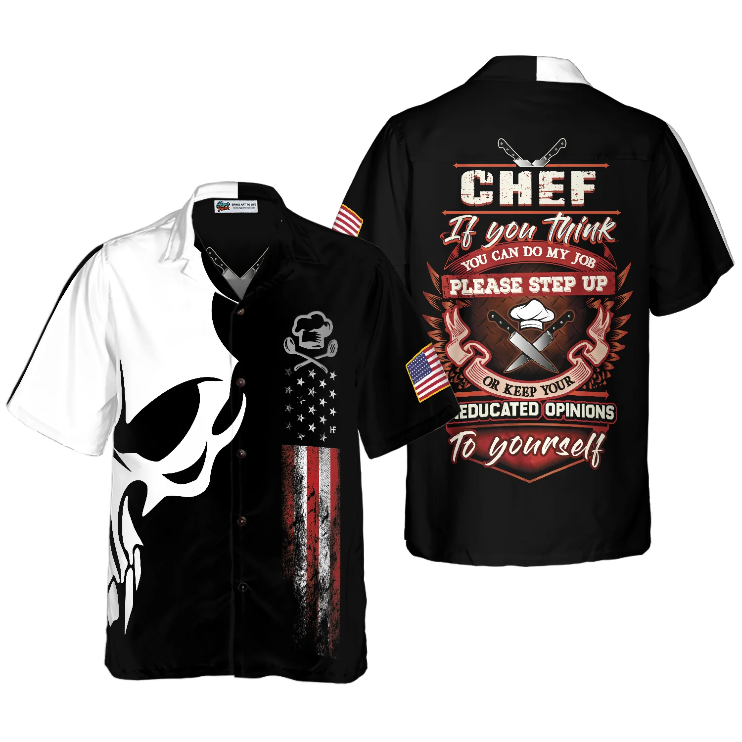 Chef Proud Skull 5 Hawaiian Shirt Aloha Shirt For Men and Women