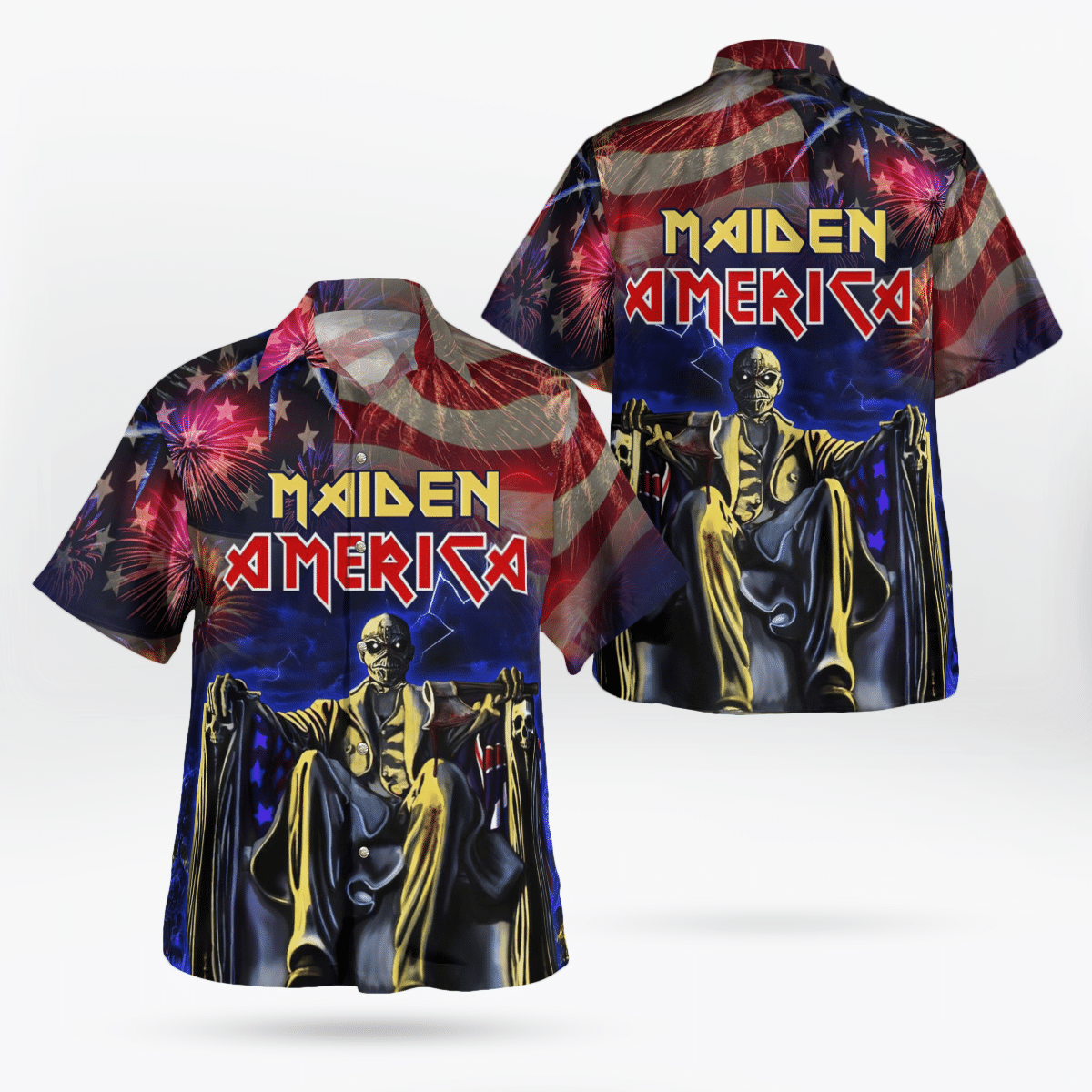 Maiden America 4th Of July Feriworks Hawaii Shirt Aloha Shirt For Men Women