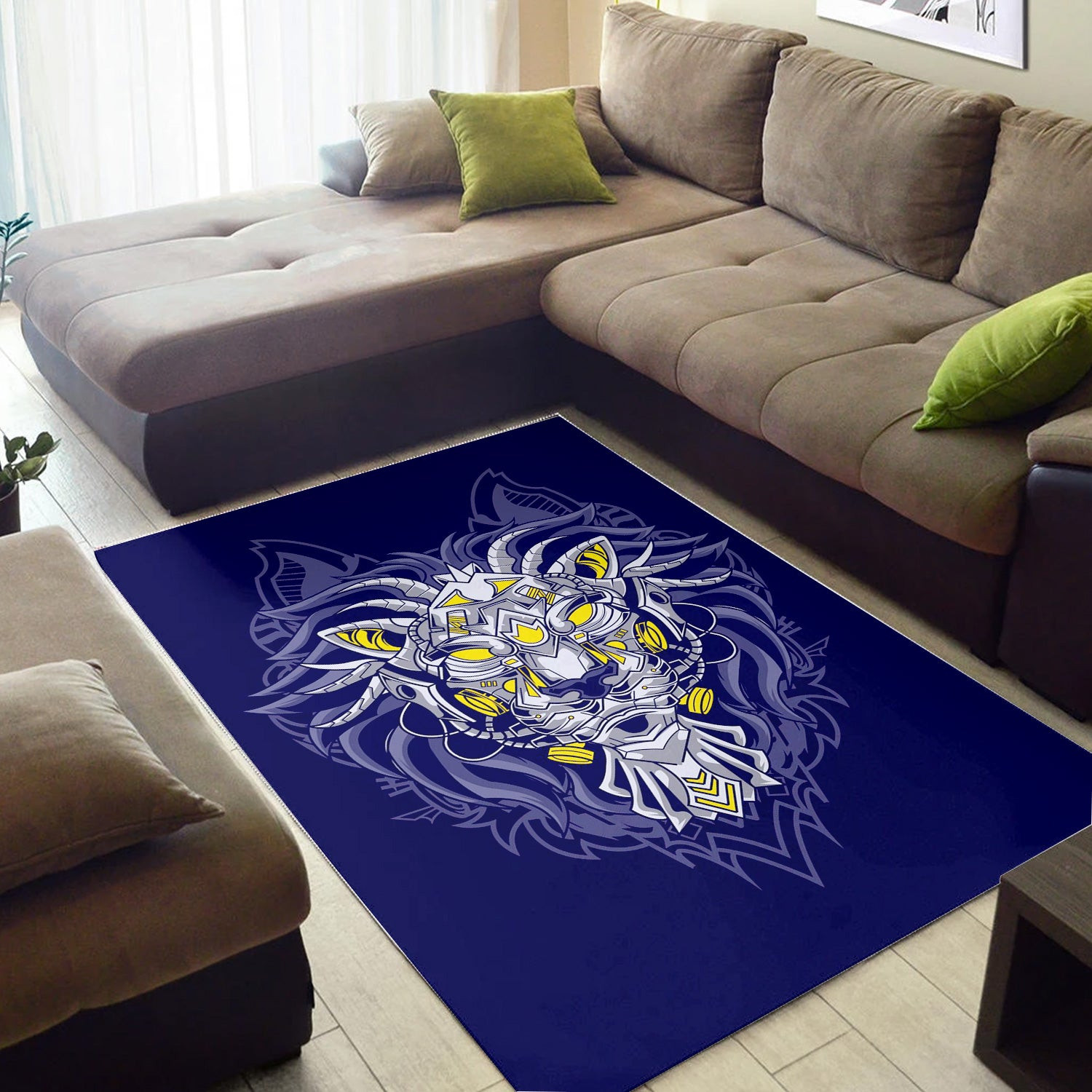 Robotic Lion Area Rug Living room and Bedroom Rug Home US Decor