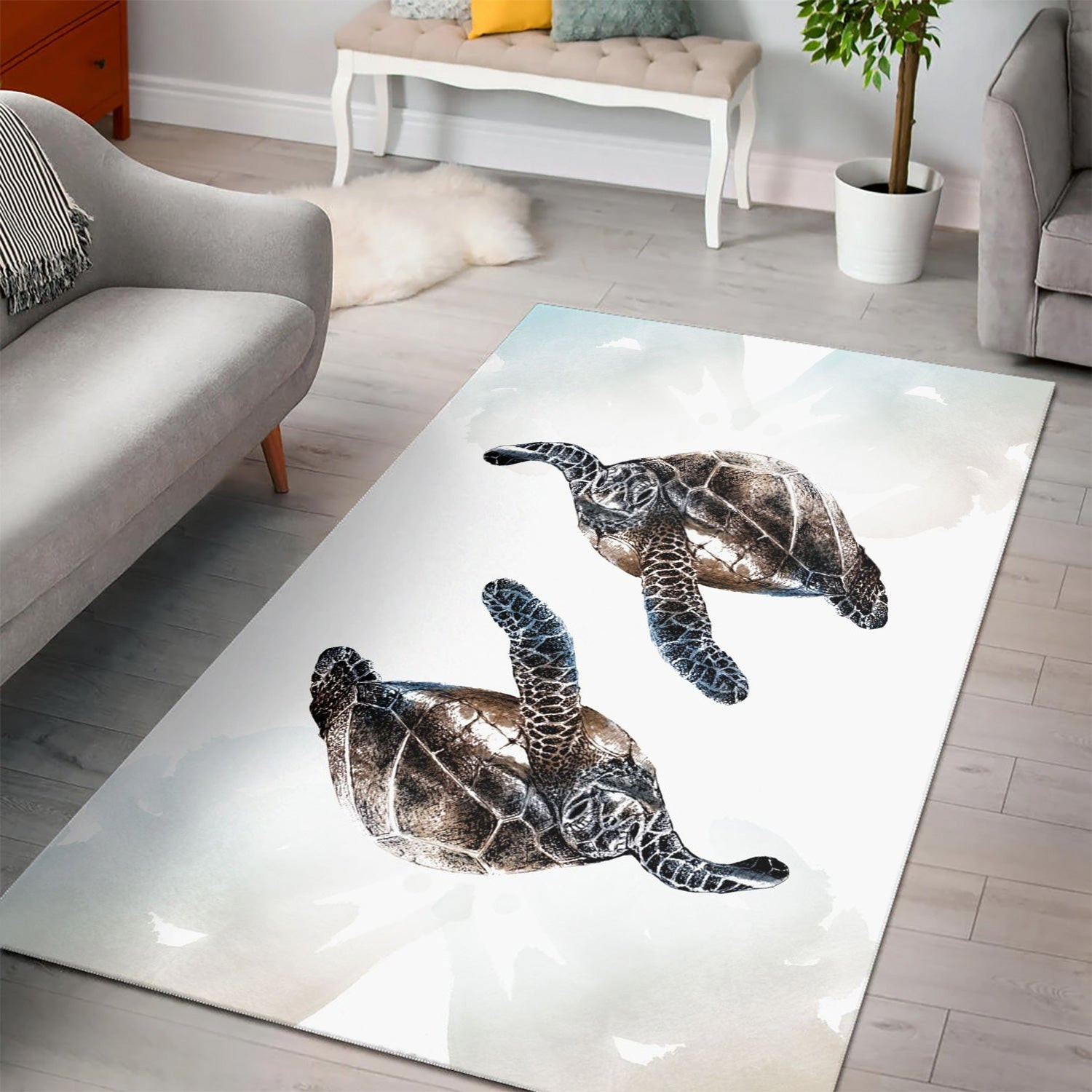Sea Turtles Area Rug Living Room Rug Home US Decor