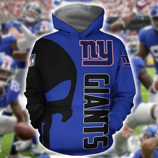 New York Giants Nfl Skull New York Giants 3D Hoodie Sweatshirt