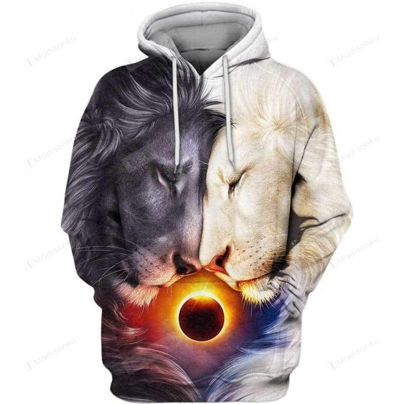 Lion Heart Day And Night For Unisex 3D All Over Print Hoodie, Zip-up Hoodie