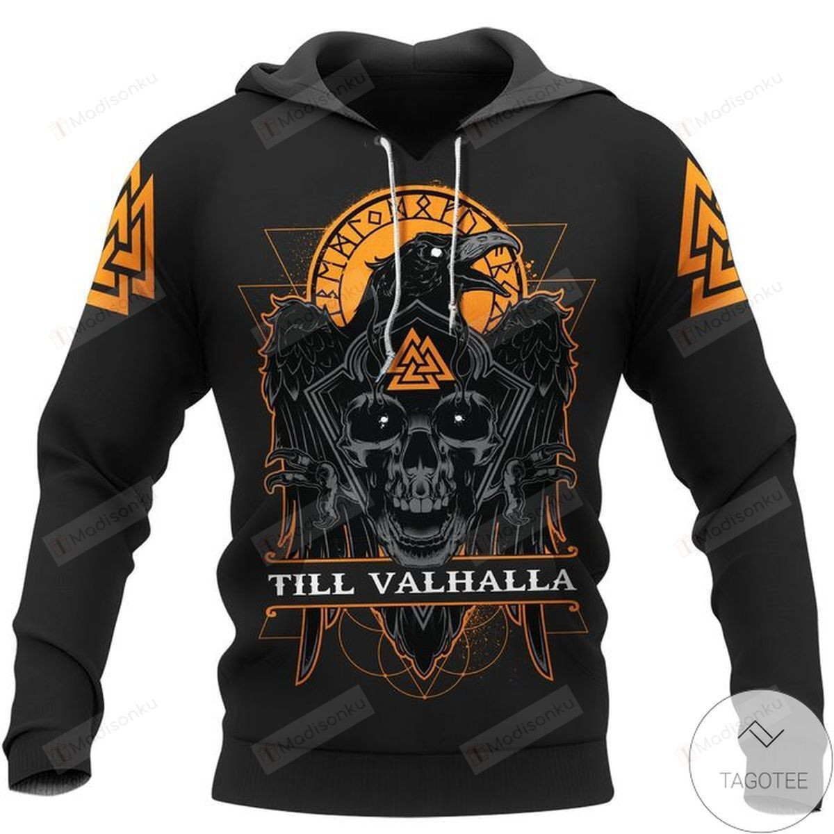 Luxury Till Valhalla Raven Viking 3D All Over Print Hoodie, Zip-up Hoodie