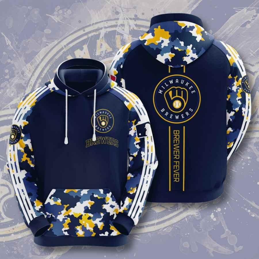 Sports Milwaukee Brewers Baseball Brewer Fever 3D All Over Print Hoodie, Zip-up Hoodie